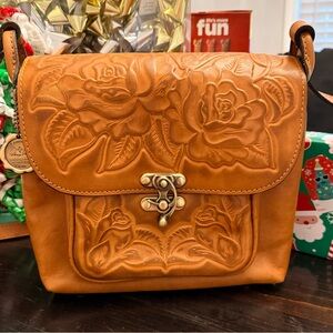Patricia Nash Vintage Leandra Embossed Floral Leather Bag